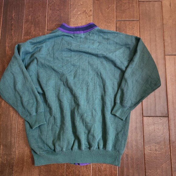 Vintage GAP Sport Green/Purple Academy Cardigan USA School Buttons - Size Small - Picture 10 of 10